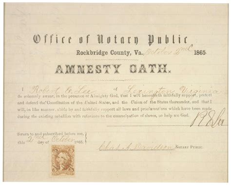 Robert E. Lee's Amnesty Oath - Encyclopedia Virginia