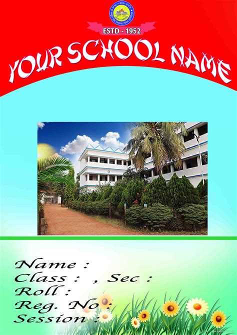 Simple School Project Front Page Design Sub English Psd Picture Density