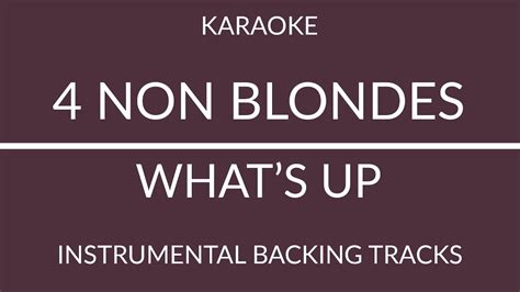 4 NON BLONDES WHAT S UP KARAOKE BACKING TRACK Base Karaoke