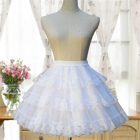 White Pleated Lace Grenadine Fluffy Puffy Tulle Sweet Skirt Skirts