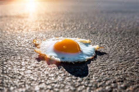 So Hot You Can Fry And Egg On The Sidewalk Hot Weather Concept Generative Ai Stock