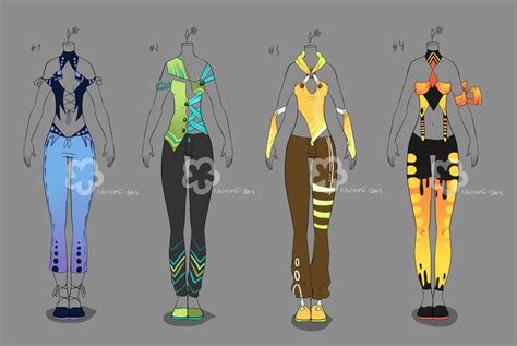 Colorful Outfits 4 Closed By Nahemii San On Deviantart Colourful