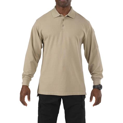 511 Tactical Long Sleeve Professional Polo Shirt Silver Tan