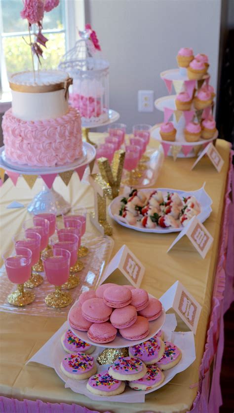 25 baby shower desserts guests love. pink and gold baby shower dessert table | Baby shower ...
