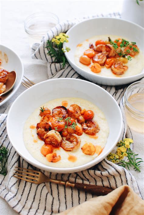 Cheesy Corn Grits With Fiery Tomatoes Bev Cooks Bev Cooks