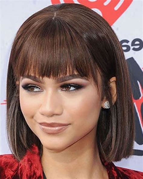 20 best ideas of black medium hairstyles with bangs and layers