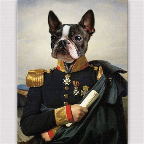 Custom Pet Portrait In Military Uniformcustom Pet Etsy