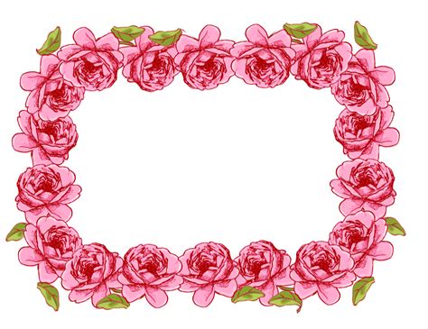 Free Faux Vintage Roses Frame And Borders Png