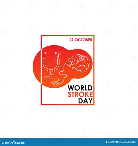 World Stroke Day Vector Logo Poster Illustration Des Weltrekestags Am