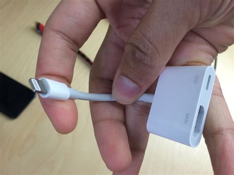 The adapter plugs into the lightning connector, which is the port normally used to charge the tablet, and an hdmi cable can be plugged into the other side, allowing you to hook it up to your tv. How to record direct feed footage from iOS to a Mac or PC