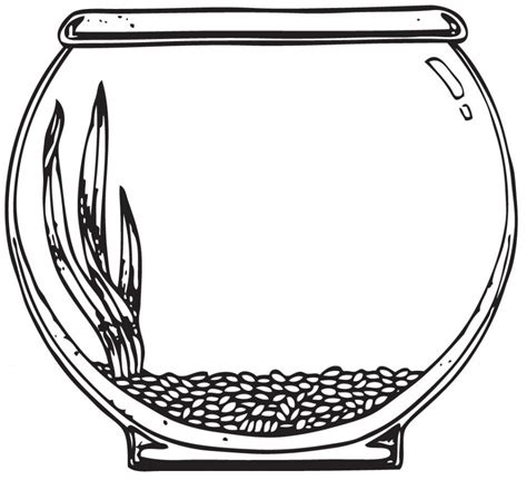 fish bowl colouring pages - Clip Art Library