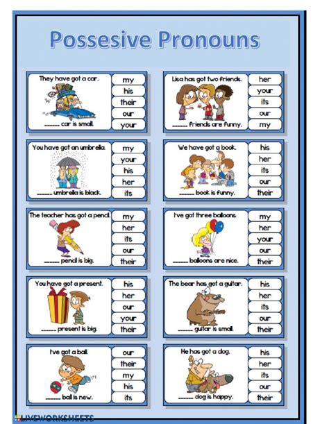 Pronouns And Possessives Worksheet