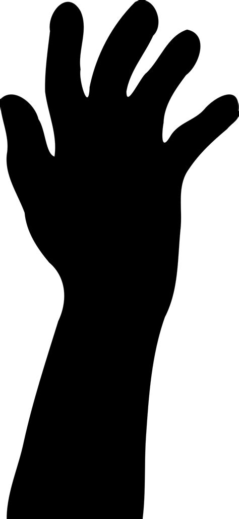 Clipart Raised Hand In Silhouette