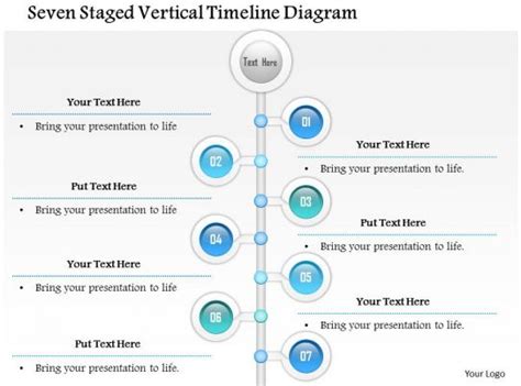 1114 Seven Staged Vertical Timeline Diagram Powerpoint Template