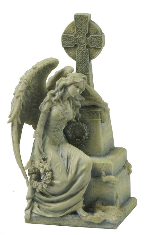 Gothic Weeping Angel Sitting And Leaning On Grave Gothic Angel Weeping