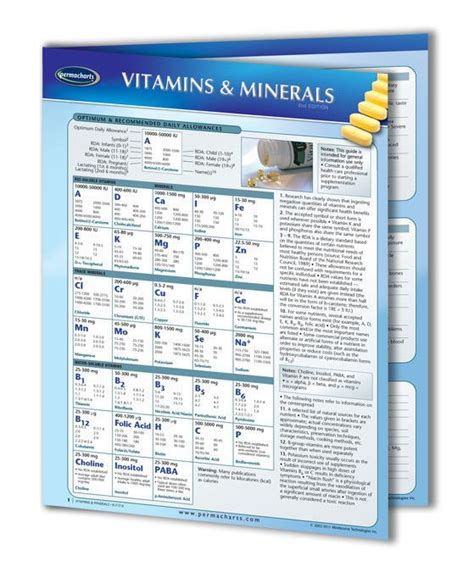 Vitamins Minerals Nutrition Quick Reference Guide Artofit