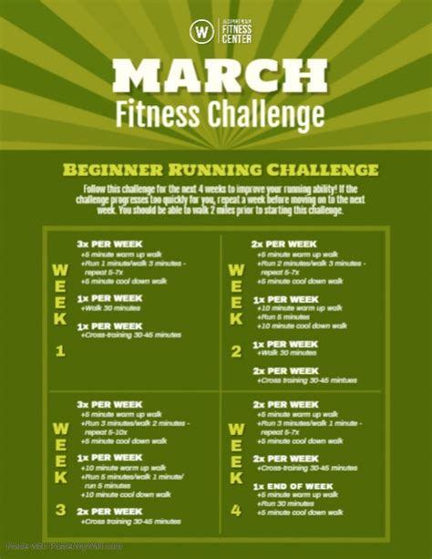 Copy Of March Fitness Challenge Postermywall