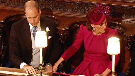 Prince William And Kate Middleton Hold Hands At Princess Eugenie Wedding Hollywood Life