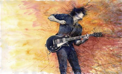 Jazz Rock Guitarist Stone Temple Pilots Painting By Yuriy Shevchuk