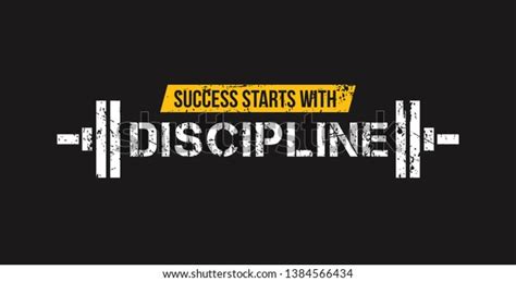 Success Starts Discipline Motivational Gym Quote Stock Vector Royalty