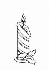 Candle Coloring Christmas Stripe Horizontal Printable Candles Colornimbus sketch template