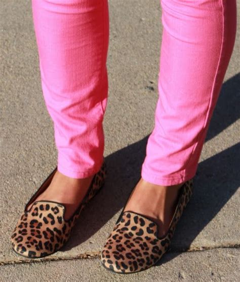 Pink Denim And Leopard Loafers Leopard Loafers Loafers Pink Pants
