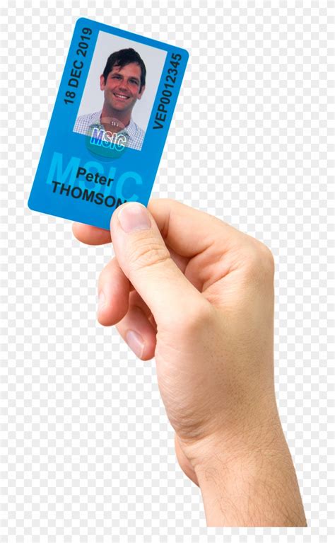 Maritime Security Identification Card Hand Id Card Png Transparent