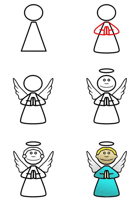 Drawing a cartoon angel