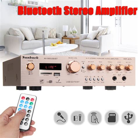 Aliexpress Com Buy W V Ch Bluetooth Hifi Stereo Av Surround Amplifier Fm Karaoke Cinema