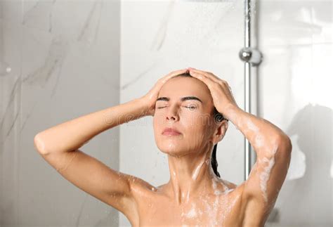 Sexy Beautiful Woman Shower Washing Body Stock Photos Free