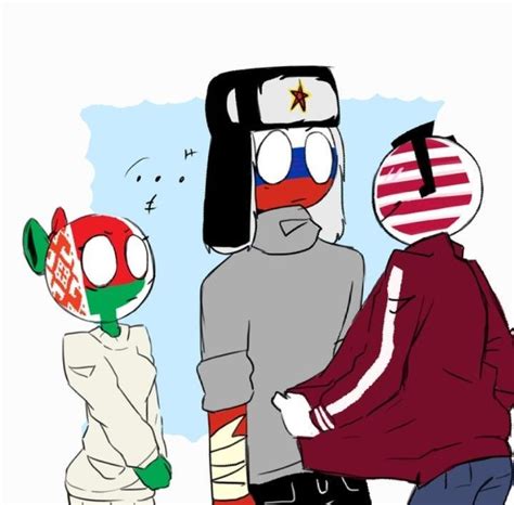 Countryhumans Countryhumans Rusame America X Russia Belarus Country Art Russia Belarus