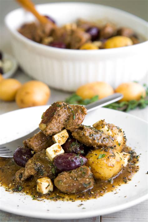 GREEK LAMB STEW With Salmoriglio Marinade Olives And Feta Cheese