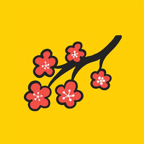 Sakura Or Cherry Blossom Iconic Japanese Symbol In Hand Drawn