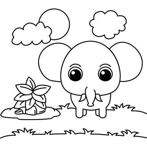 Funny Elephant Cartoon Characters Vector Illustration For Kids