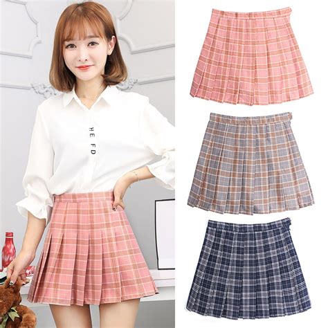 The New Spring And Summer Plaid Mini Skirt Korean Girls Slim Pleated Skirt Autumn Wind Institute