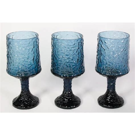 Vintage Mid Century Lenox Impromptu Blue Wine Glasses Or Goblets Set Of 7 Chairish