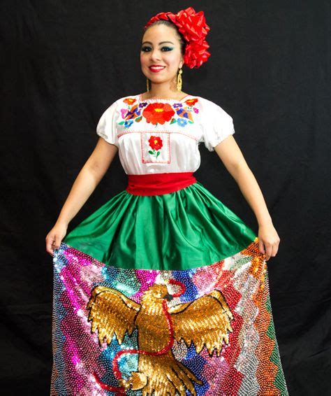 China Poblana Gala Dress Folklorico Dresses Gala Dresses Frida Kahlo Costume