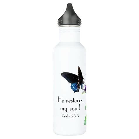 Butterfly With Psalm Verse 233 Stainless Steel Water Bottle Zazzle