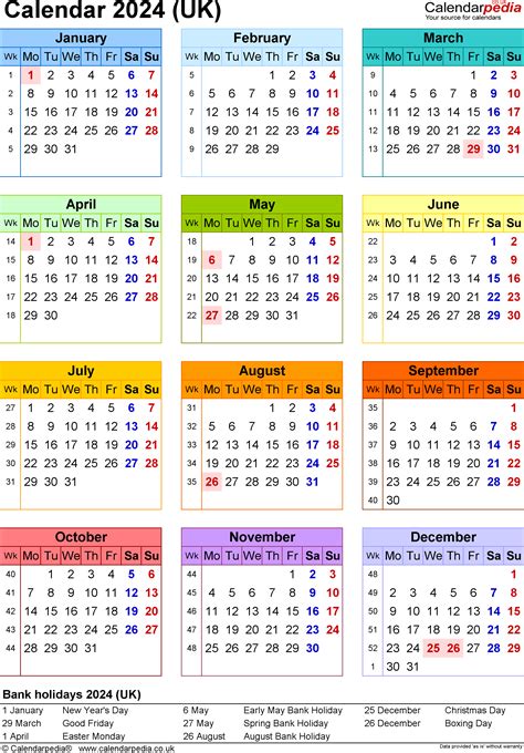 2024 Printable Calendar One Page With Holidays Printable Free Pdf One