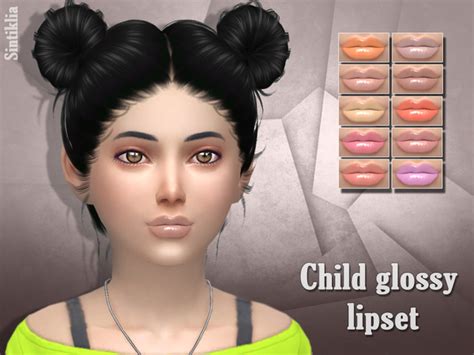 The Sims Resource Sintiklia Child Glossy Lipset 2 • Sims 4 Downloads