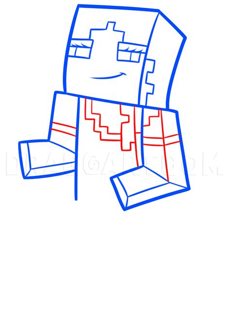 How To Draw Alex From Minecraft Step By Step Drawing Guide By Dawn Dragoart