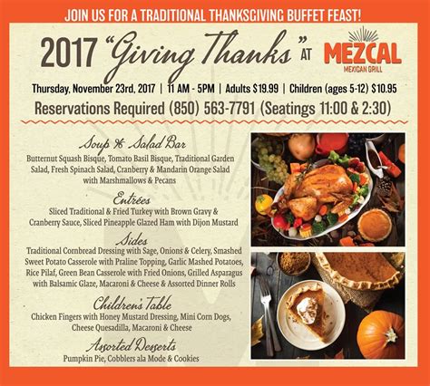 The centerpiece of contemporary thanksgiving in the united states and in canada is thanksgiving dinner, a large meal, generally centered on a large roasted turkey. Mezcal Mexican Grill | Join Us For A Traditional Thanksgiving Buffet Feast at Mezcal