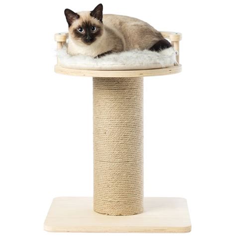 Scratching sends a message to other cats by leaving visual signs and scents. Wooden Cat Sisal Scratching Post Tree Tower with Seat Pet ...