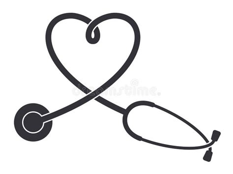 Heart Stethoscope Clip Art Black White