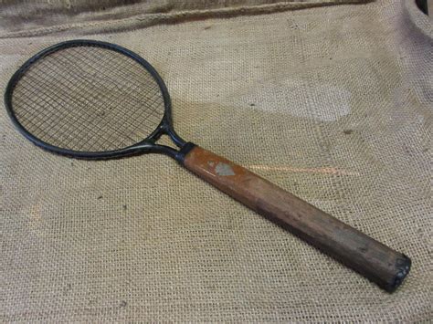 Vintage Metal And Wood Tennis Racket Antique Racquet Ball Badminton Rare