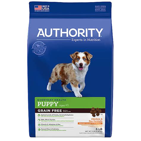 Top selected products and reviews. Authority® Puppy Food - Grain Free, Chicken & Pea | dog ...