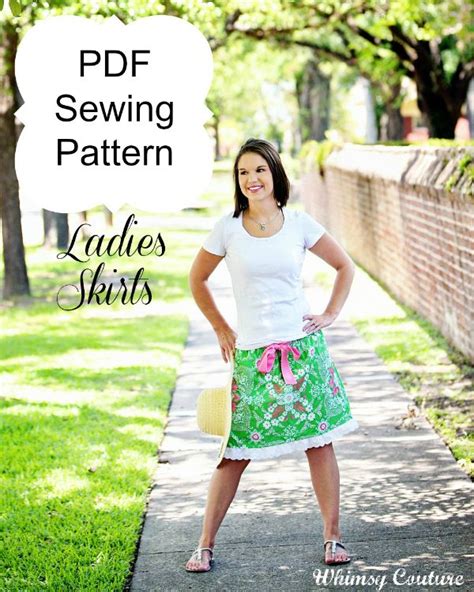 Ladies Shirred Skirts Pdf Sewing Pattern Whimsy Couture Pattern