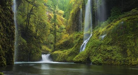 Landscape River Waterfall Forest Wallpapers Hd