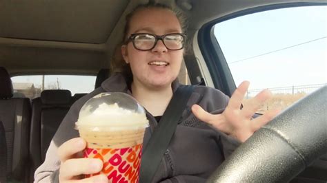 Trying Caramel Craze Iced Latte At Dunkin Donuts YouTube
