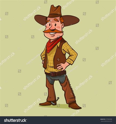 Happy Cowboy Cartoon Character Wild West Vector